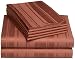 Majestic 500 Thread-Count Woven Stripe 6-Piece Cotton Queen Sheet Set, Adobe