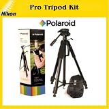 Polaroid 72″ Photo / Video ProPod Tripod For Nikon D3000, D5000 Includes Deluxe Tripod Carrying Case + Additional Quick Release Plate For Digital Cameras & Camcorders