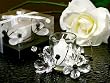 Black and White Crystals Candle Holder - Set of 24