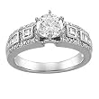 14K White Gold Diamond Engagement Ring Semimount - 0.50 Ct. - CENTER STONE NOT INCLUDED