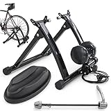 Indoor Road Cycling Bicycle Magnetic Trainer W/ Seven Levels Of Resistance Exercise Stand - Black