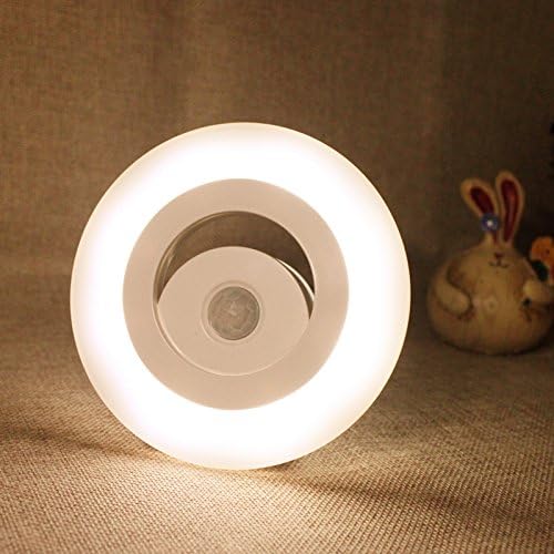 Lontano Motion Sensor Night light with 8 LEDs Operated with Battery for Stairs, Baby Room- Warm Light (2 pack)