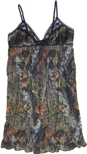 Mossy Oak Silky Chemise Lingerie Camouflage Camisole Nightgown, Womens S-XL