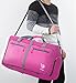 Bago Foldable Duffel Bags for Traveling Women & Men - 60L Medium Packable Duffle Bag for Travel with Shoe Compartment - Water Repellant, Heavy Duty, Lightweight Folding & Collapsible (Pink)