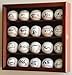 20 Baseball Display Case Cabinet Holder Wall Rack w/ UV Protection