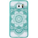 Doinshop Carved Cover Damask Vintage Mandala Flower Case for Samsung Galaxy S6 (green)