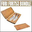 Furi Rachael Ray FUR753 3 Piece Coppertail Pro Bamboo Set w/ Bamboo Cutting Board