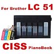 CISS Piano Book for Brother LC51, Continuous Ink Supply System for Brother MFC 660CN, MFC 665CW, MFC 680CN, MFC 685CW, PrintPayLess Brand