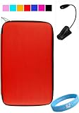 Red Hard Cube Carrying Case for E-Book Barnes and Nobles Nook + Black eLight+ Wristband