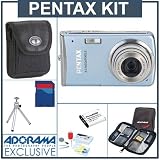 cheap Pentax Optio M50 L.Blue Digital Camera Kit, with 4 GB SD Memory Card, Table Top Tripod, Camera Case, Professional Lens Cleaning Kit, Spare DL- I78 Lithium-Ion Rechargeable Battery, Digital Memory Case(4)