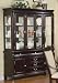 China Cabinet Buffet Hutch Silver Handles Merlot Cappuccino Finish