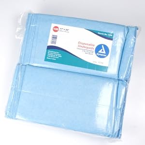 Dynarex #1340 Underpads, 17x24 in. Economy Tissue Fill, 100ct