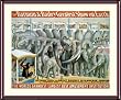 Circus Poster Barnum & Bailey Elephants - Charming approx. 24"x28" Framed and Matted - 1 7/8" Walnut Toned Wood Frame - Photographic Print from the Library of Congress Collection