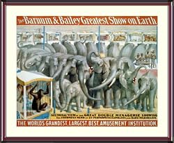 Circus Poster Barnum & Bailey Elephants Photograph - Beautiful approx. 24"x28" Framed and Matted Photographic Print from the Library of Congress Collection