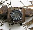 3" Wide Aged Brown Leather Eyelet Watch Band..