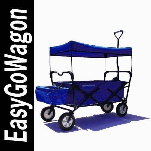EasyGoWagon Folding Collapsible Utility Wagon Fits in Trunk of Standard Car, Blue by EasyGoWagon