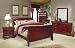 4pc Queen Size Sleigh Bedroom Set Louis Philippe Style in Cherry Finish