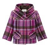 Girls' Cherokee Hooded Plaid Swing Coat - Pink