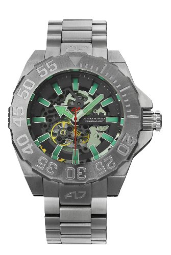 Android Divemaster Silverjet 500 Automatic Skeleton Stainless Steel Bracelet Watch