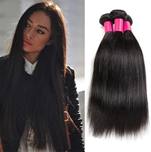 Magic Hair 100% Unprocessed Virgin Brazilian Straight Human Hair Weave Extensions 3 Pack Bundle Natural Color 95-100g/pc (18 20 22)