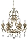 LAMPS PLUS 21.5 Wide Bronze Clear and Amber Crystal Chandelier