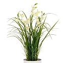 Homestyles Kunstpflanze Orchidee wei&szlig; mit Gr&auml;sern