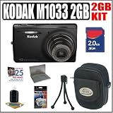 Kodak Easyshare M1033 10MP HD Digital Camera Black Plus 2GB Accessory Outfit - Kodak AKODM1033BK1