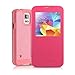 Galaxy Note 2 Case, Goospery® Wow Bumper [Window] View Case [PU Leather] Galaxy Note 2 Jelly View Cover Case by Mercury [Hot Pink]