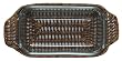 Glass High Rectangle Casserole Dish With Woven Palm Leaf Basket 12" x 5 1/2" x 3 1/4"