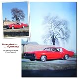 Classic Sport Car Oil Paintings From Your Pictures - Original Handmade Painting On Canvas Artwork