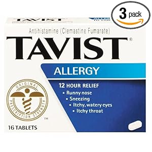 Tavist Allergy 12-Hour Relief Tablets, 16-Count Boxes (Pack of 3) by Tavist