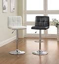 2 Swivel Elegant PU Leather Modern Adjustable Hydraulic Bar Stools Barstools