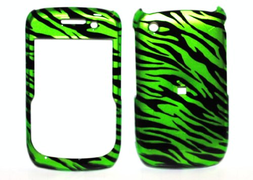 Green With Black Zebra Animal Stripe Blackberry 8520 8530 Snap on Cell Phone Case