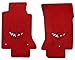 1997-2004 C5 Corvette Red Front Floor Mats with Crossed Flags Logo in Black