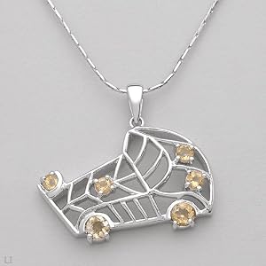 Necklace With 0.80ctw Genuine Citrines Well Made in 925 Sterling silver. Total item weight 7.0g Length 16in