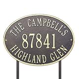 IMAGE OF Hawthorne Standard Lawn Address Plaque - Red with Gold Type - Frontgate