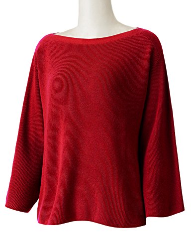 REGNA X Basic Women's Wool Blend 3/4 Sleeve Crewneck Knit Sweater