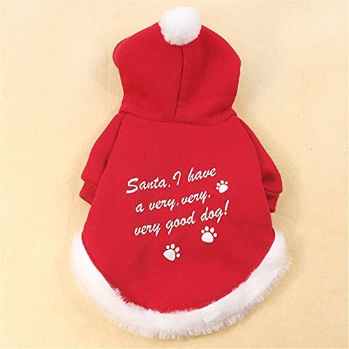 Chiqpets Christmas Dog Clothes Red Hoodies Sport Clothes Pet Clothing Santa Clothes Small Medium Dog Cat Chihuahua Yorkshire (S)