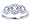 14K White Gold Round Gemstone Trio and Diamond Ring-Aquamarine, size5