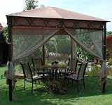 LECO 17800103 Pavillon Safari Gr&ouml;&szlig;e 3 x 3 m, inklusive Moskitonetze