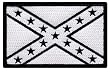 White Confederate Flag Embroidered Patch Iron-On Civil War Rebel Uniform Military Emblem