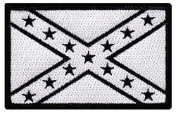 White Confederate Flag Embroidered Patch Iron-On Civil War Rebel Uniform Military Emblem