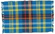Durable Hand Woven 100% Cotton Colorful Plaid Blue and Yellow Placemat 12x18 Inches Set / 6