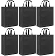 Reusable Gift Bags, Medium, Black 6 Pack