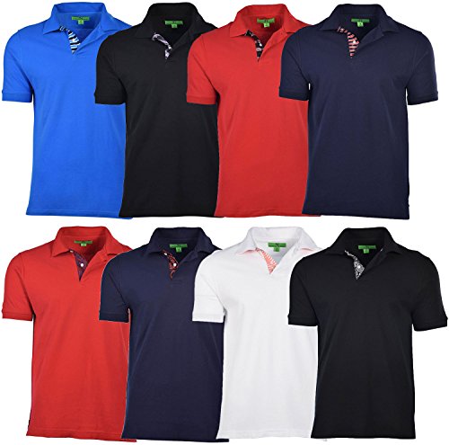 Bristol & Bull Men's Contrast Placket Pique Polo Shirt