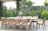 New 11 Pc Luxurious Grade-A Teak Dining Set - Large 117
