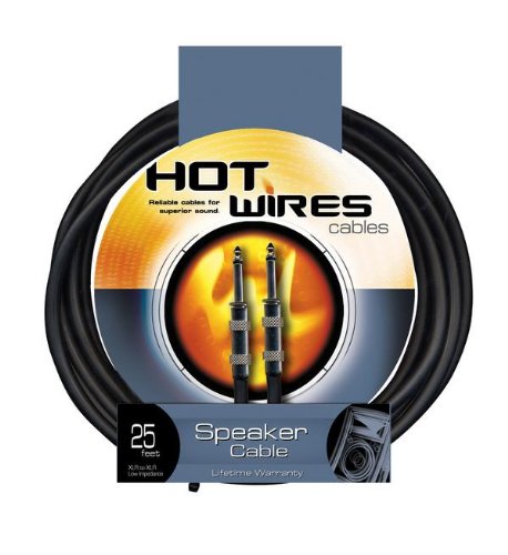Hot Wires 1/4 to 1/4 Inch Speaker Cables - 25 Feet