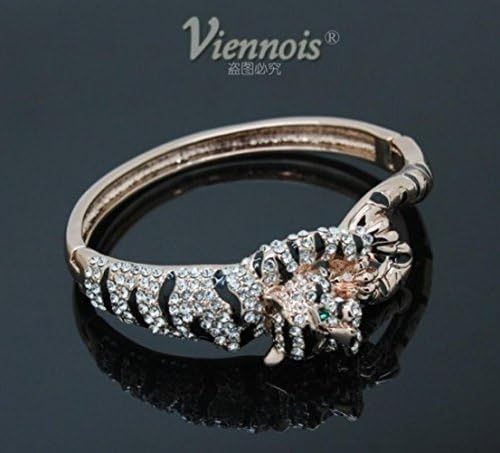 Mc Mall Austria Rhinestone &amp; Czech Rhinestone Charm Bracelet Colorful Tiger Funny Style For Girls Gold Plated Jewelry