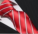 Krawatte von Milano Exclusive, Streifendesign, rot- weiss