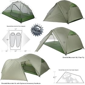 Big Agnes Emerald Mountain SL2 Super Light Tent: 2-Person 3-Season by 